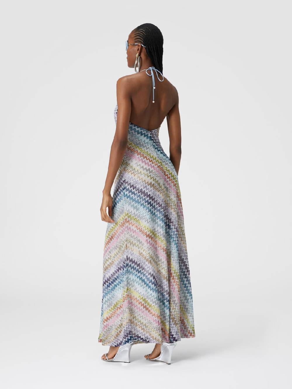 M Missoni Slip dress con laccetto sul collo e applicazioni in perle Officina