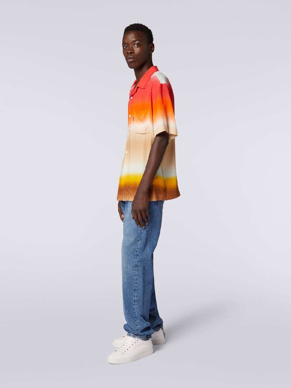 M Missoni Camicia a maniche corte in viscosa dégradé Black Friday Prezzi