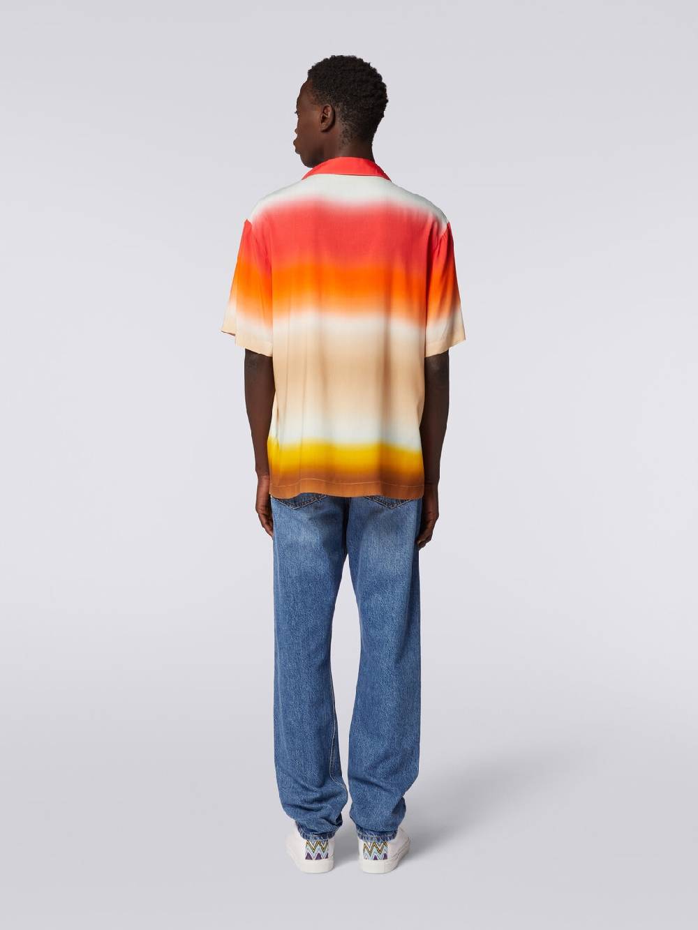 M Missoni Camicia a maniche corte in viscosa dégradé Black Friday Prezzi