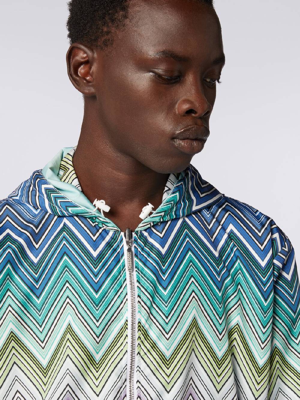 M Missoni Giacca a vento reversibile in tessuto zig zag dégradé Sconti questo mese