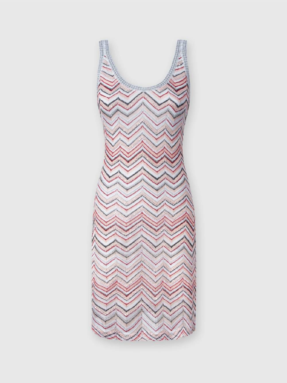 M Missoni Mini-abito senza maniche in misto viscosa zig zag con paillettes Qualità