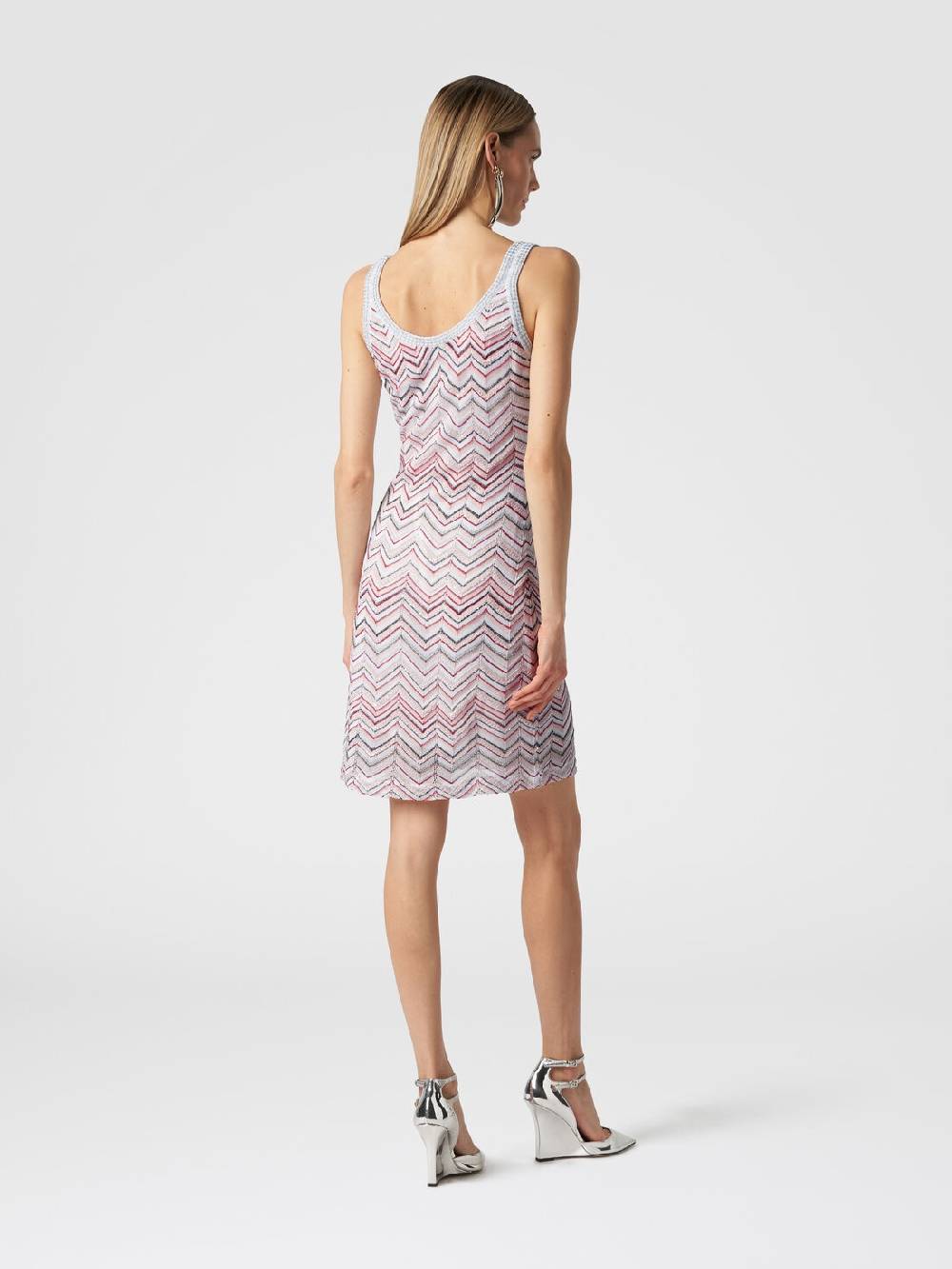 M Missoni Mini-abito senza maniche in misto viscosa zig zag con paillettes Qualità