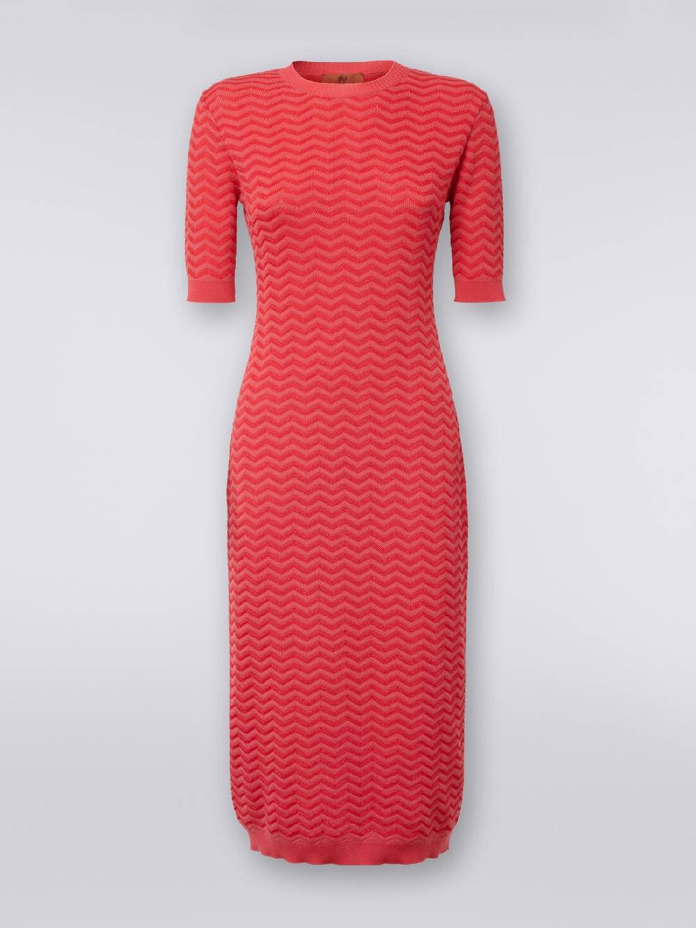 M Missoni Abito longuette girocollo in maglia chevron Vendita