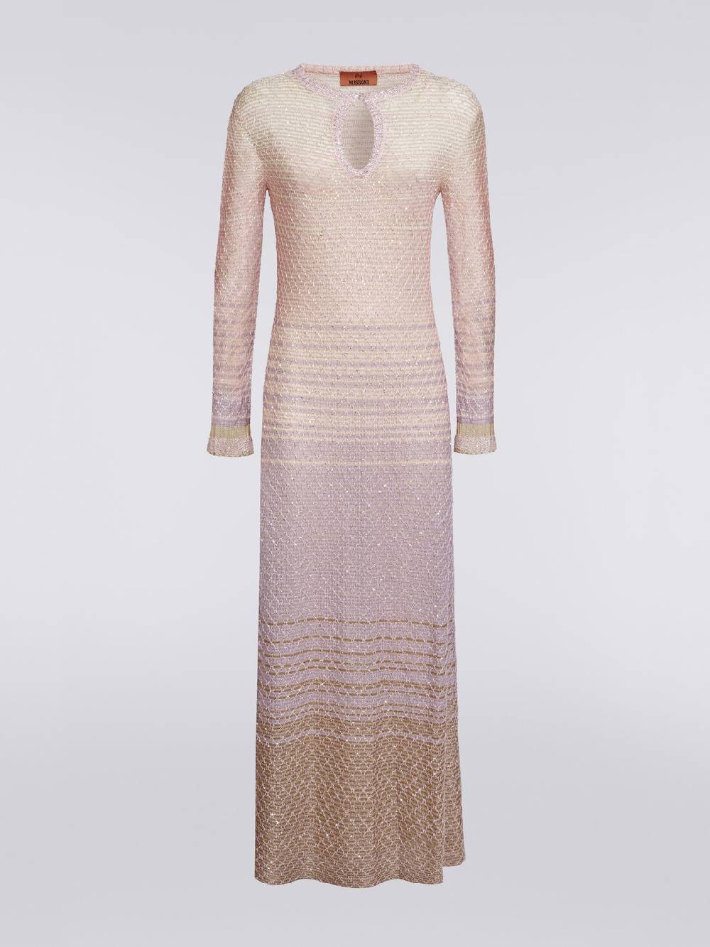 M Missoni Abito lungo in maglia dégradé con paillettes Promozione