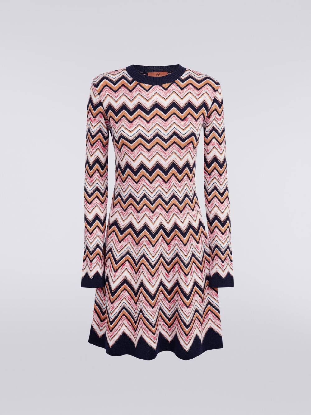 M Missoni Abito girocollo a maniche lunghe in maglia zig zag Qualità Garantita