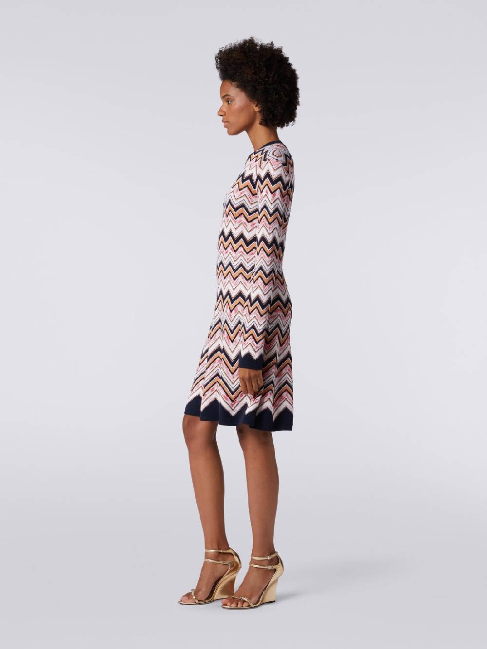 M Missoni Abito girocollo a maniche lunghe in maglia zig zag Qualità Garantita