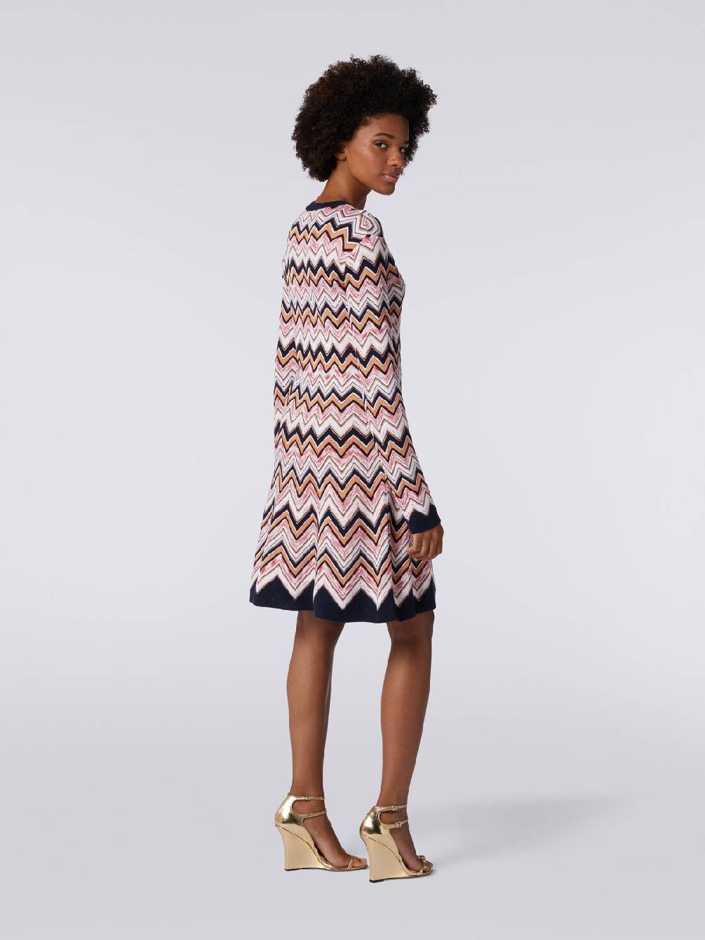 M Missoni Abito girocollo a maniche lunghe in maglia zig zag Qualità Garantita