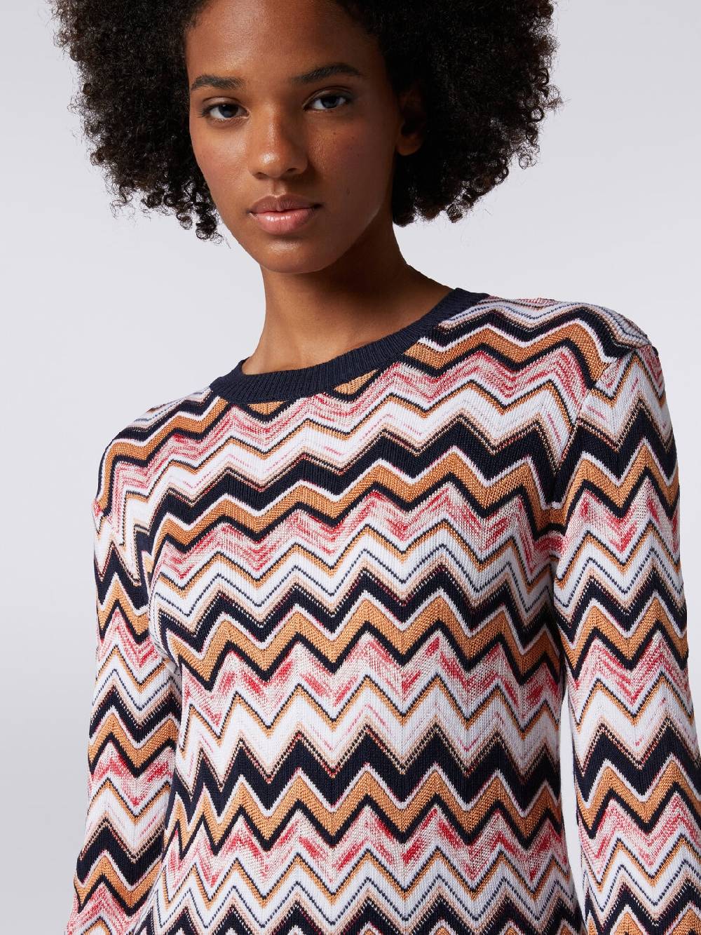 M Missoni Abito girocollo a maniche lunghe in maglia zig zag Qualità Garantita