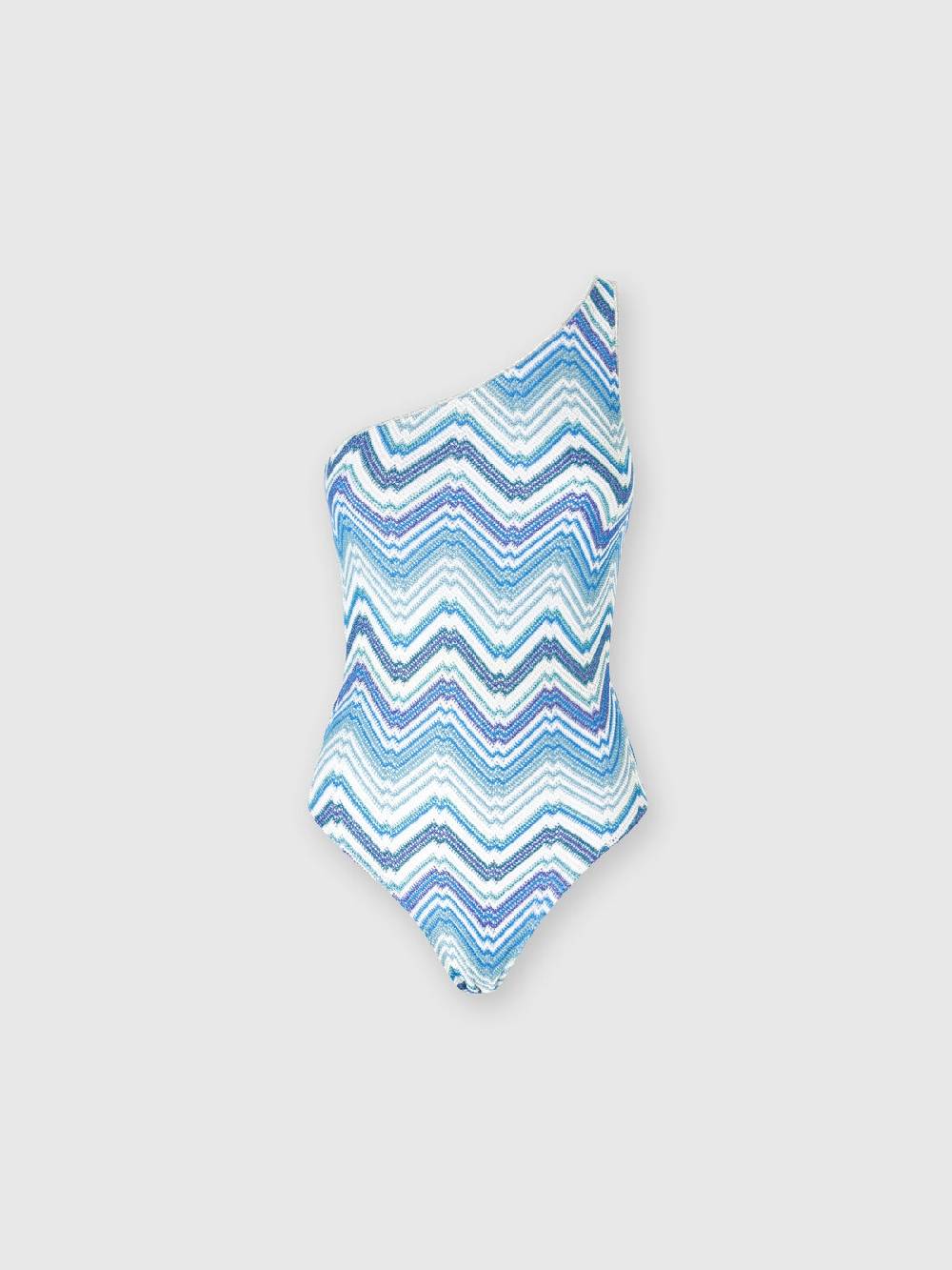 M Missoni Costume intero monospalla in crochet chevron con lurex Prezzo Ridotto