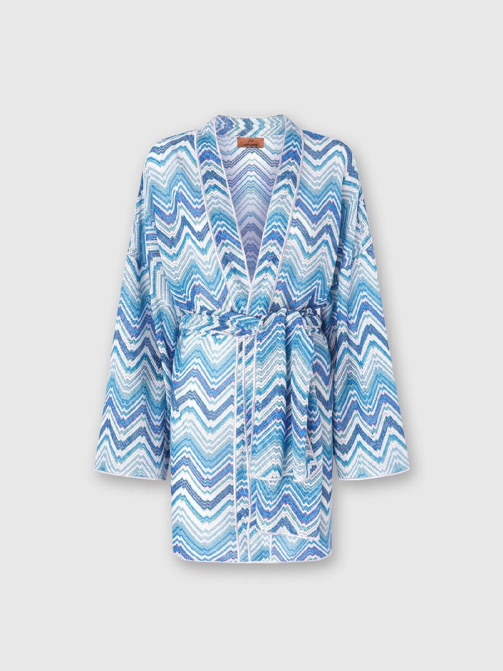 M Missoni Copricostume corto a vestaglia in crochet chevron con lurex Sottocosto