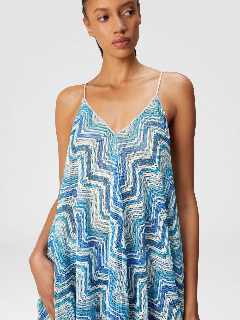 M Missoni Copricostume lungo taglio foulard in crochet chevron lamé Novità