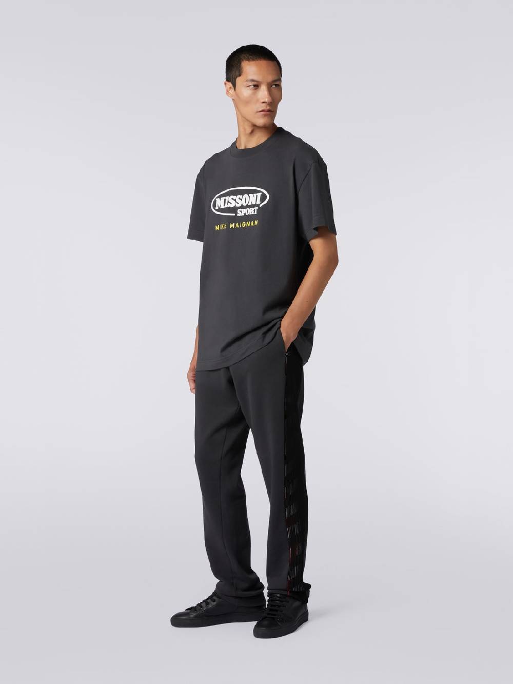 M Missoni T-shirt girocollo in cotone con logo in collaborazione con Mike Maignan Presa