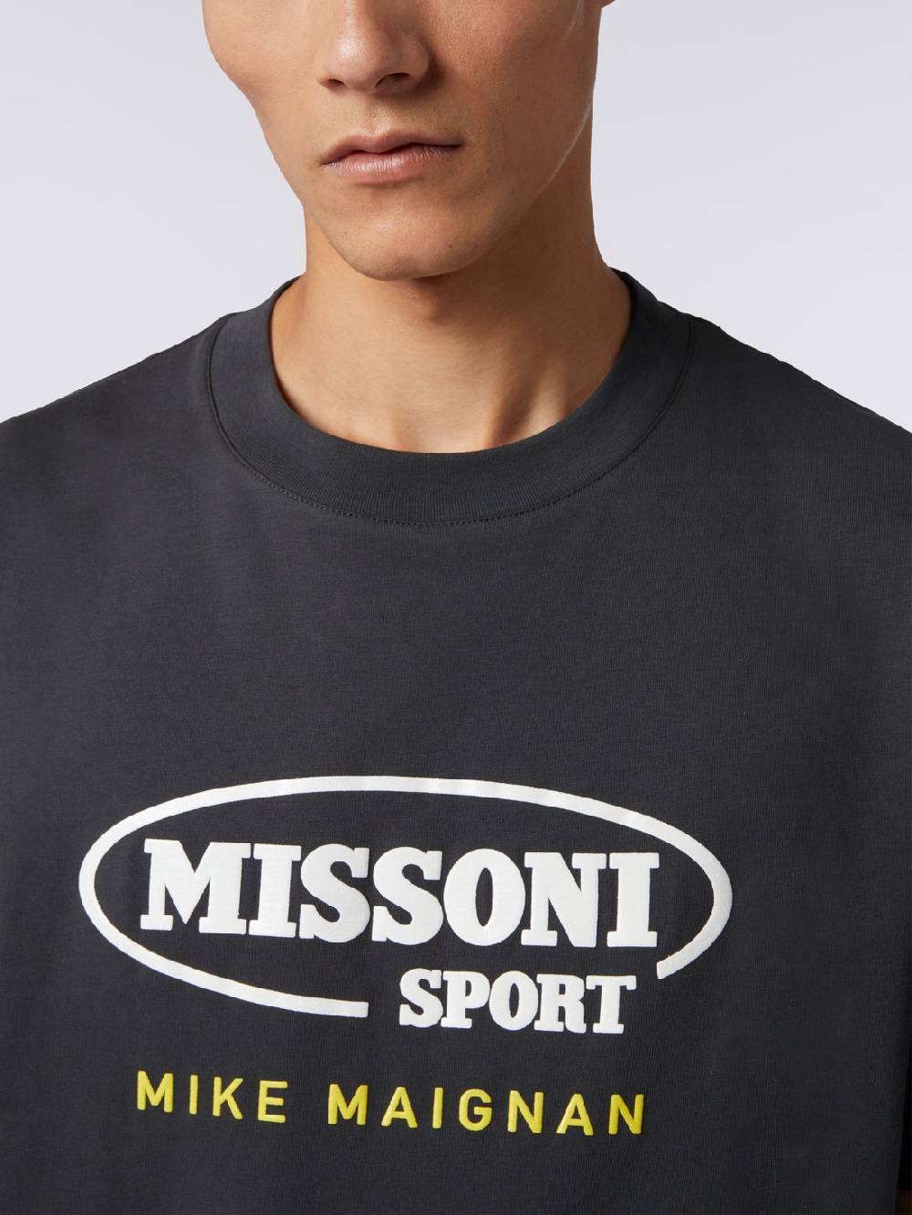 M Missoni T-shirt girocollo in cotone con logo in collaborazione con Mike Maignan Presa