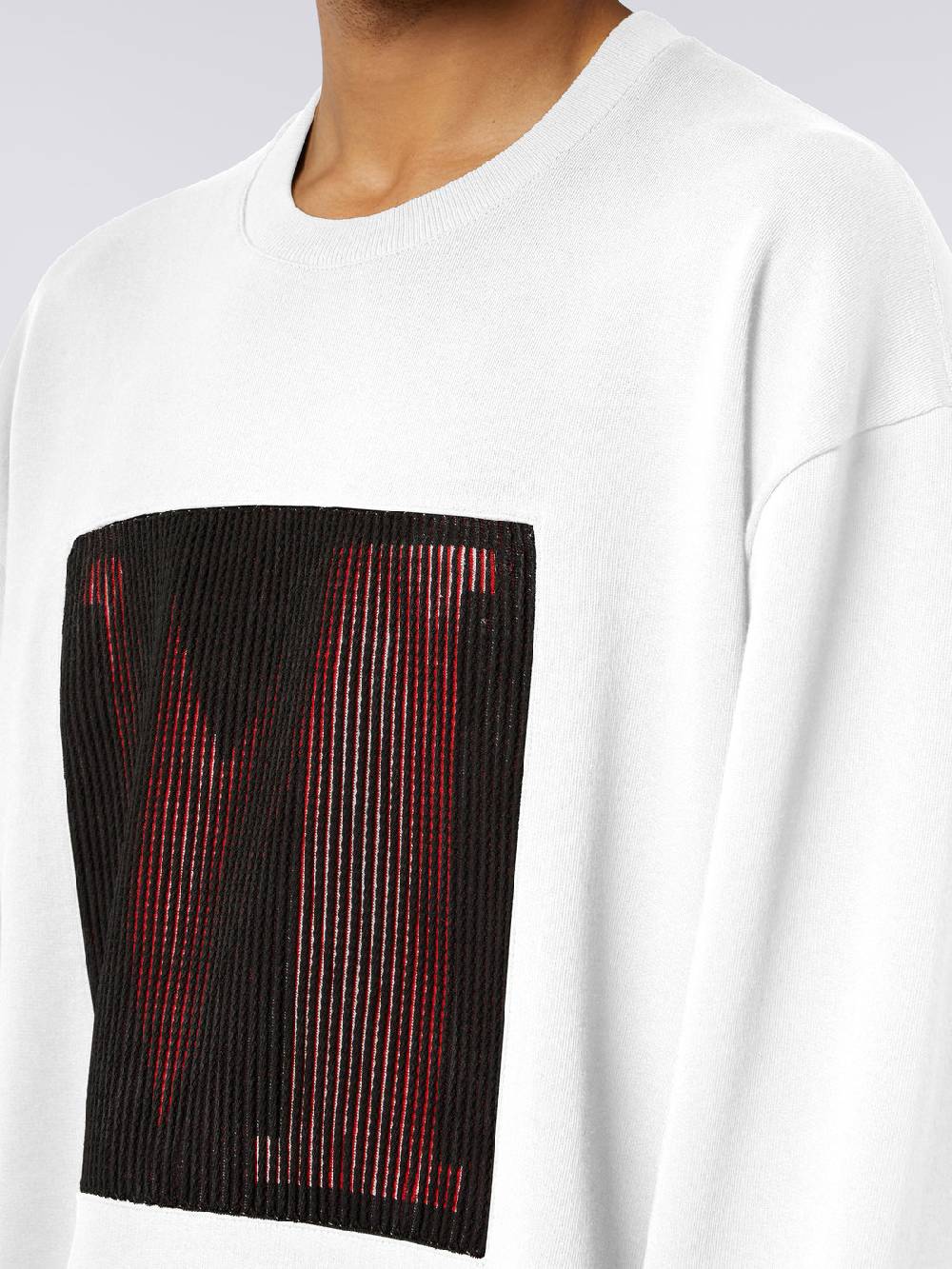 M Missoni Felpa girocollo in cotone con macro-logo in collaborazione con Mike Maignan Sconto