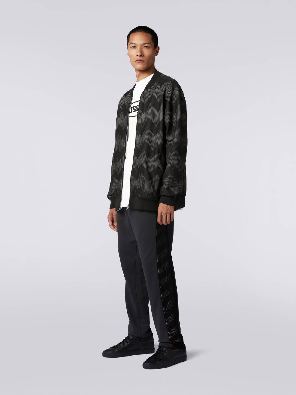M Missoni Bomber in misto cotone zig zag in collaborazione con Mike Maignan Economico