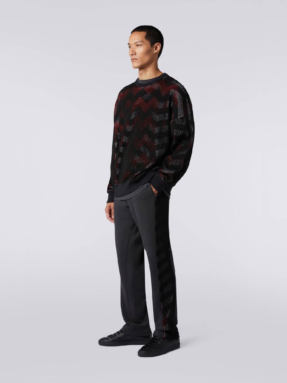 M Missoni Maglione girocollo in misto cotone chevron in collaborazione con Mike Maignan Offerte