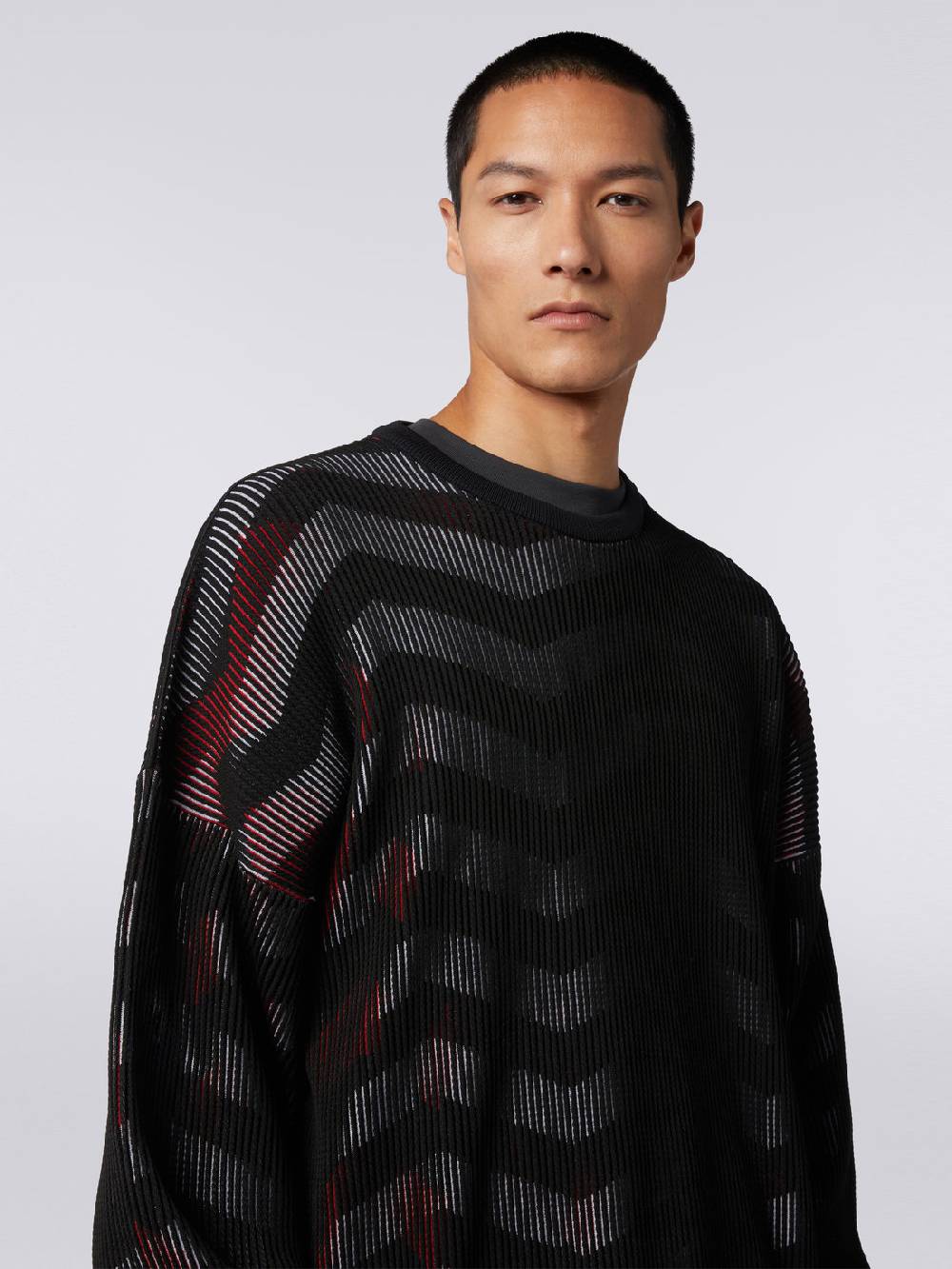 M Missoni Maglione girocollo in misto cotone chevron in collaborazione con Mike Maignan Offerte
