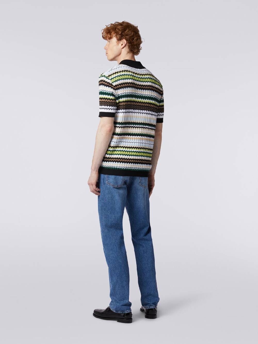 M Missoni Cinque tasche in denim con inserto zig zag Vendita Economica