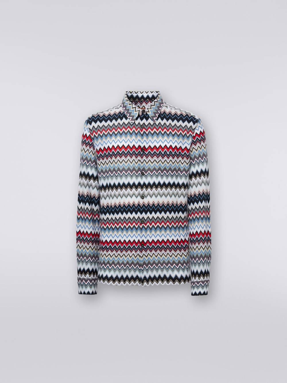 M Missoni Camicia a maniche lunghe in cotone zig zag Vendite Flash