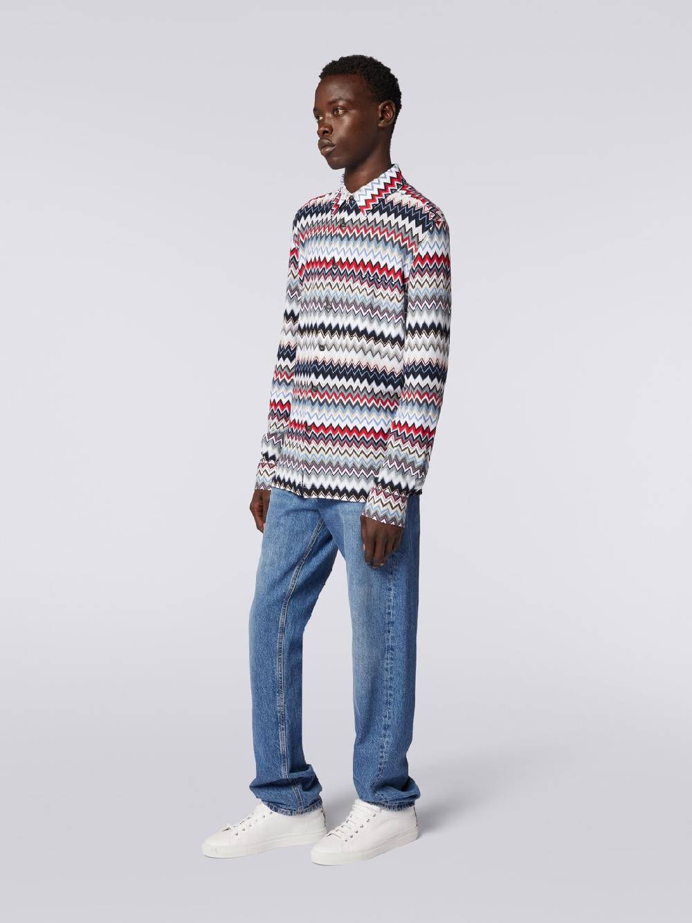M Missoni Camicia a maniche lunghe in cotone zig zag Vendite Flash