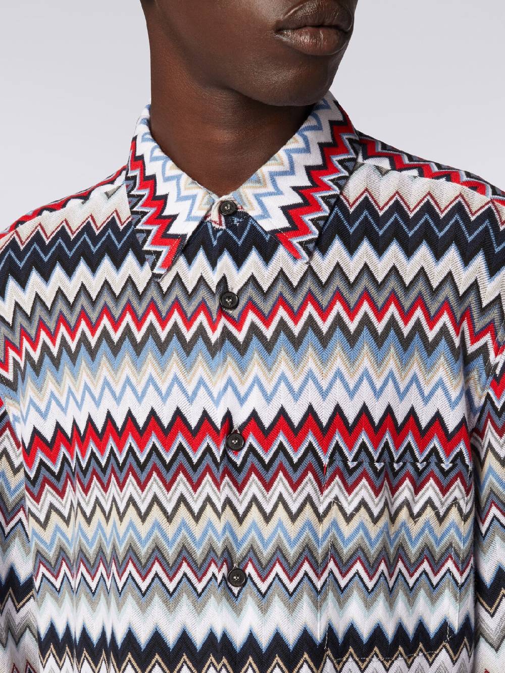 M Missoni Camicia a maniche lunghe in cotone zig zag Vendite Flash