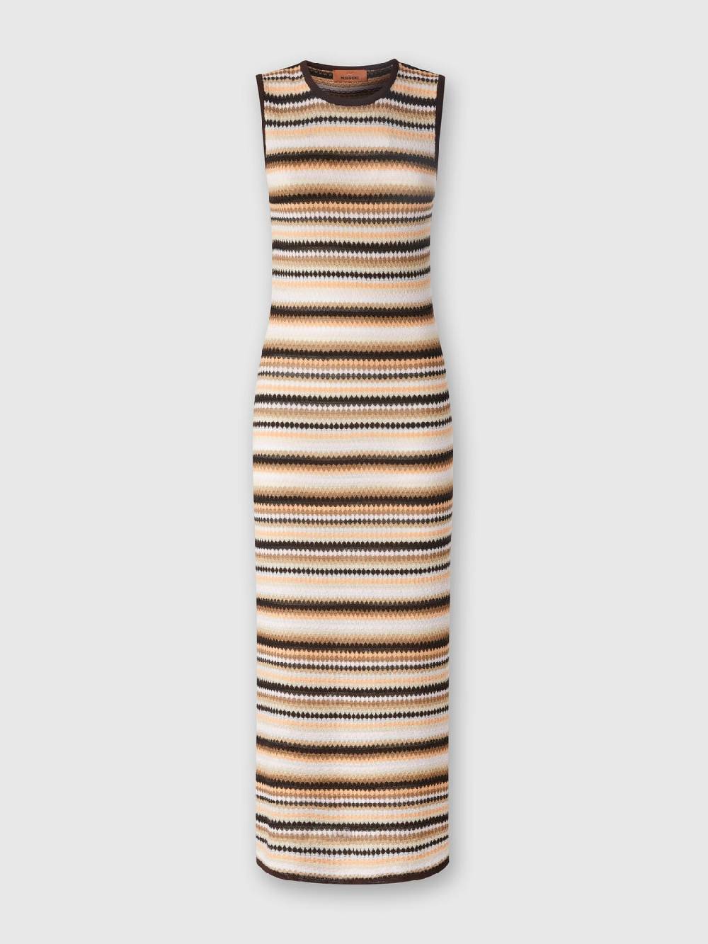 M Missoni Abito midi senza maniche in lana e viscosa a righe In Saldo