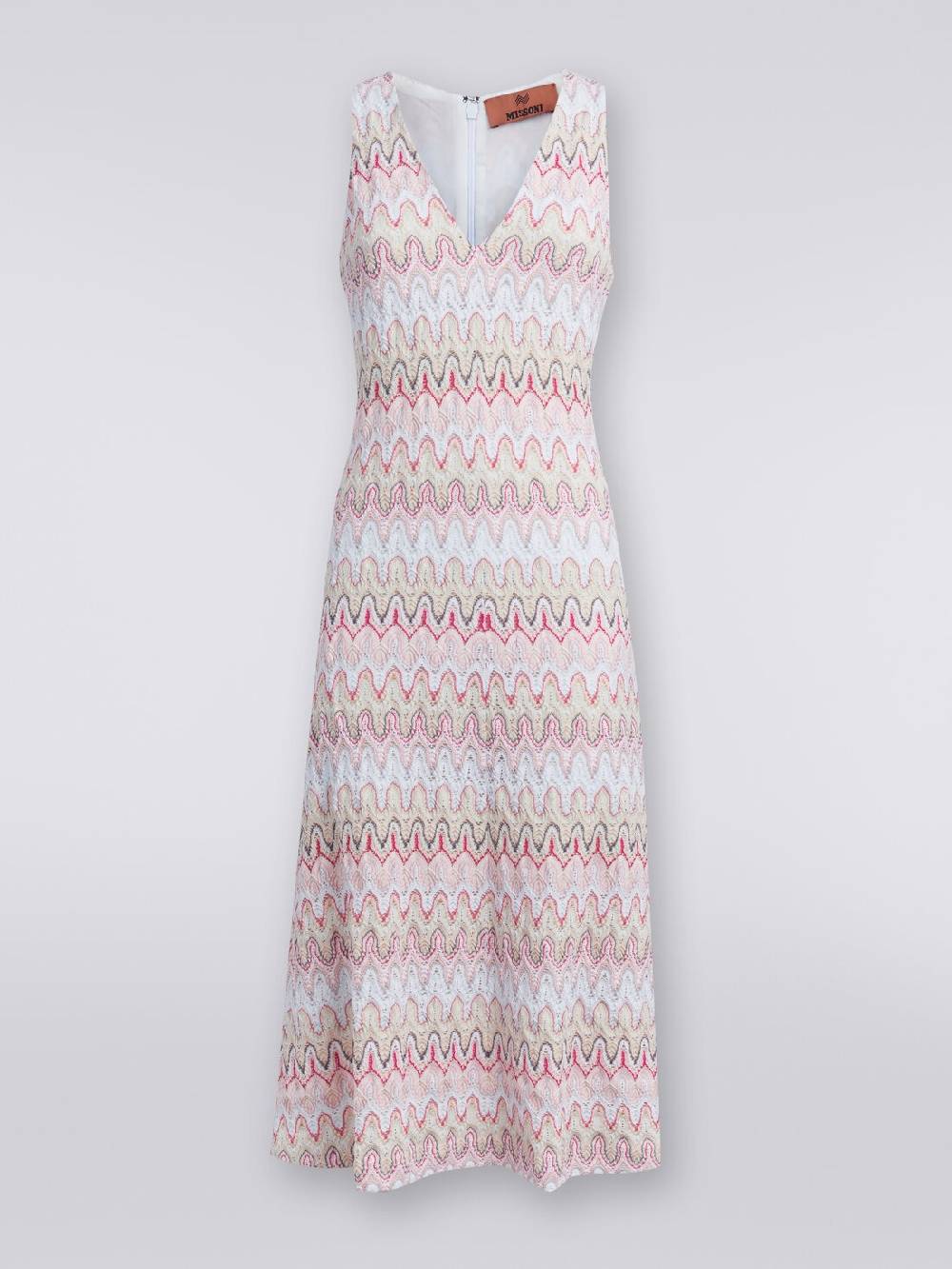 M Missoni Abito con scollatura a V in misto viscosa motivo a onde Moda