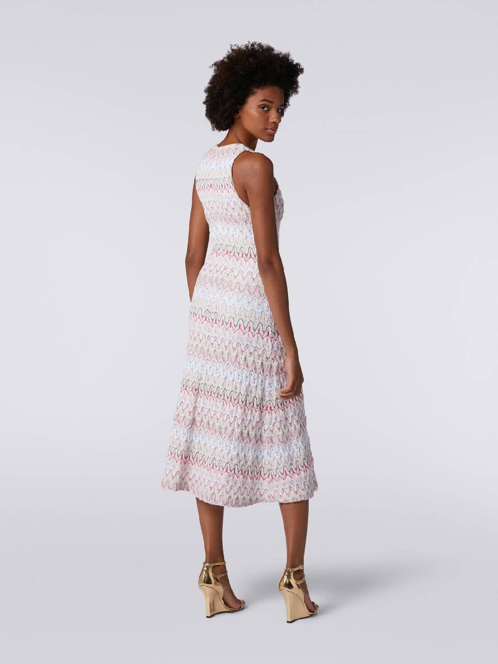 M Missoni Abito con scollatura a V in misto viscosa motivo a onde Moda