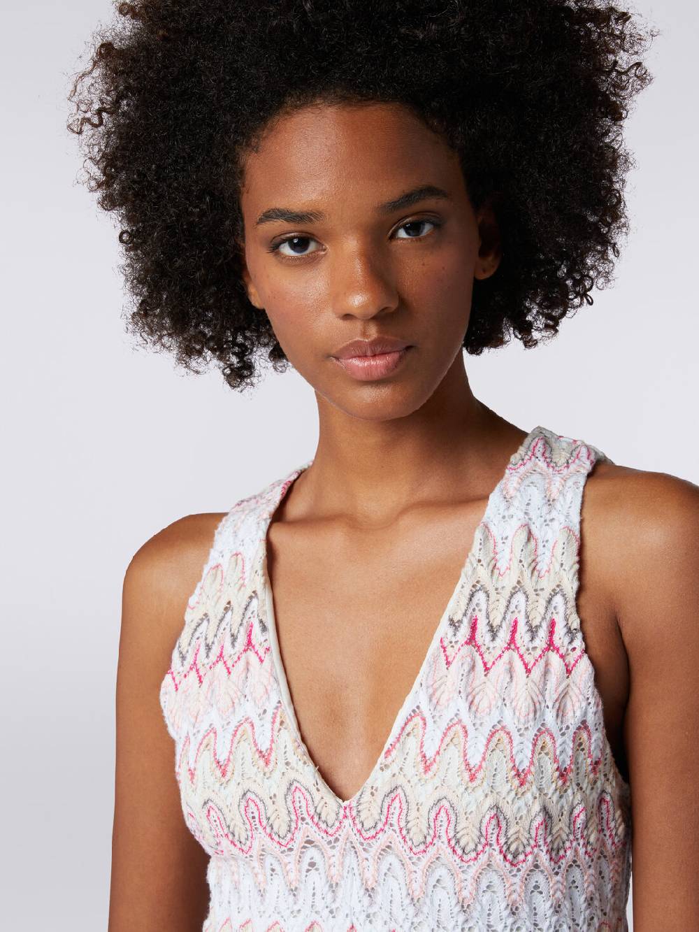 M Missoni Abito con scollatura a V in misto viscosa motivo a onde Moda