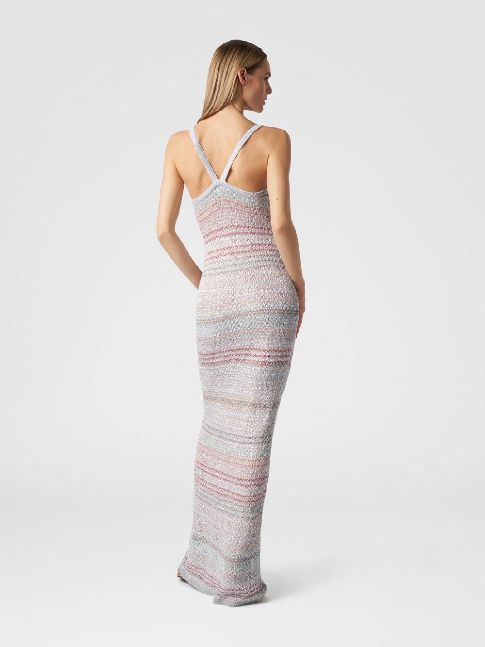 M Missoni Abito lungo in maglia zig zag con trama effetto uncinetto Spedizione gratuita