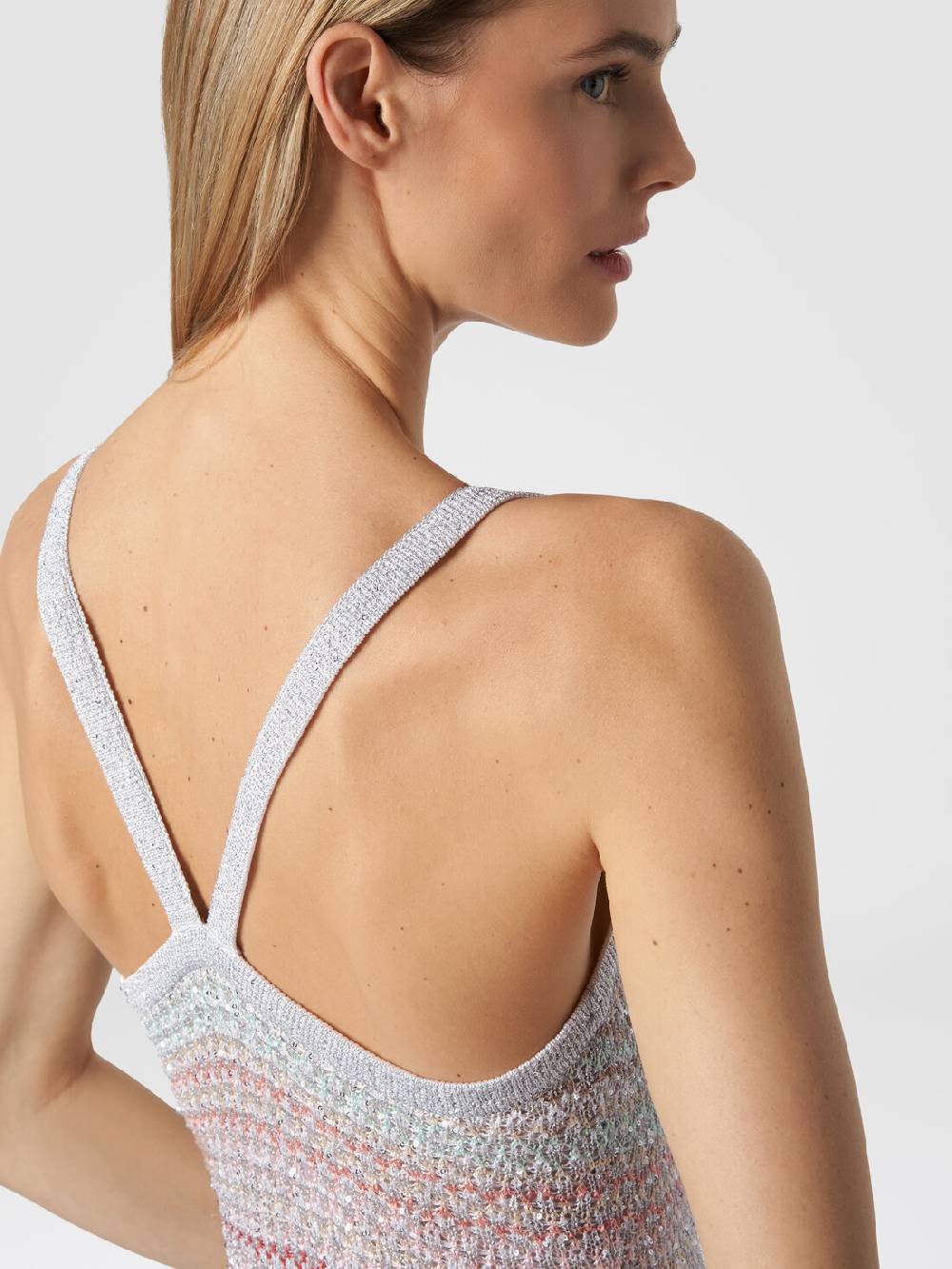 M Missoni Abito lungo in maglia zig zag con trama effetto uncinetto Spedizione gratuita