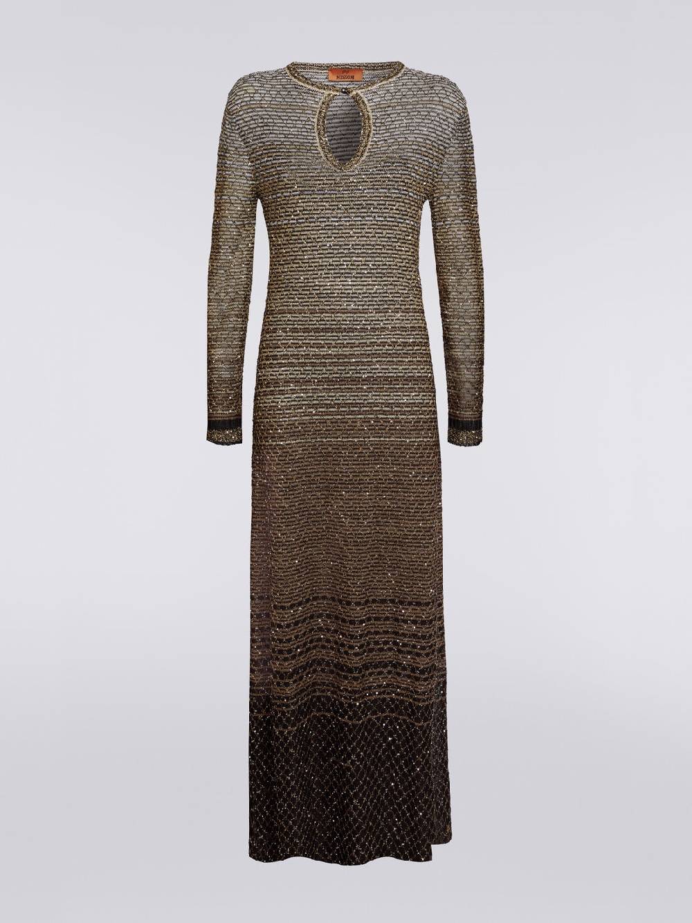 M Missoni Abito lungo in maglia dégradé con paillettes Negozio online di fabbrica