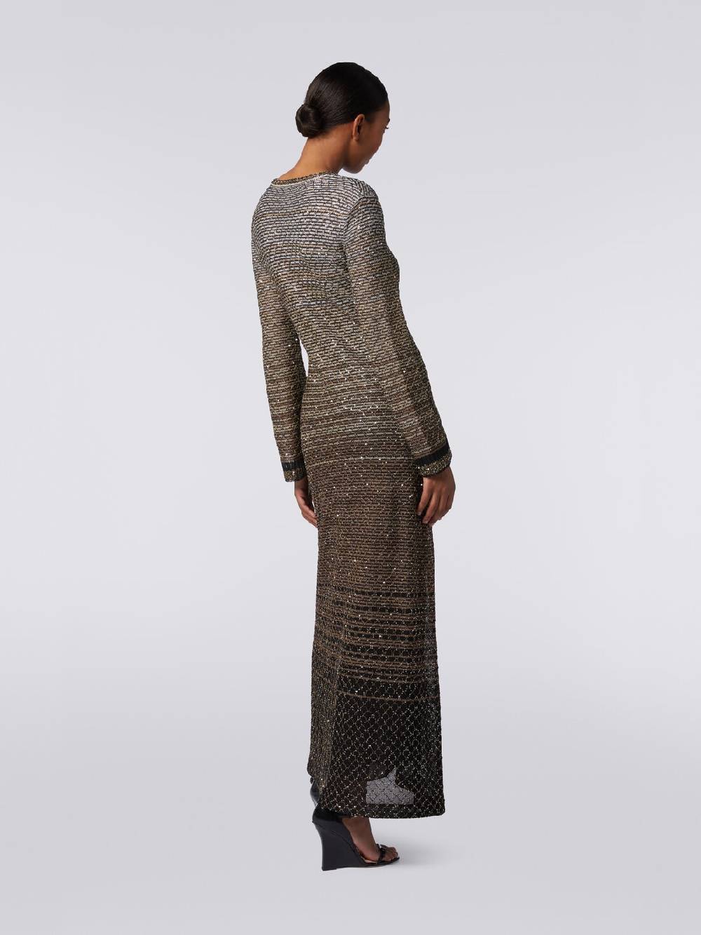 M Missoni Abito lungo in maglia dégradé con paillettes Negozio online di fabbrica