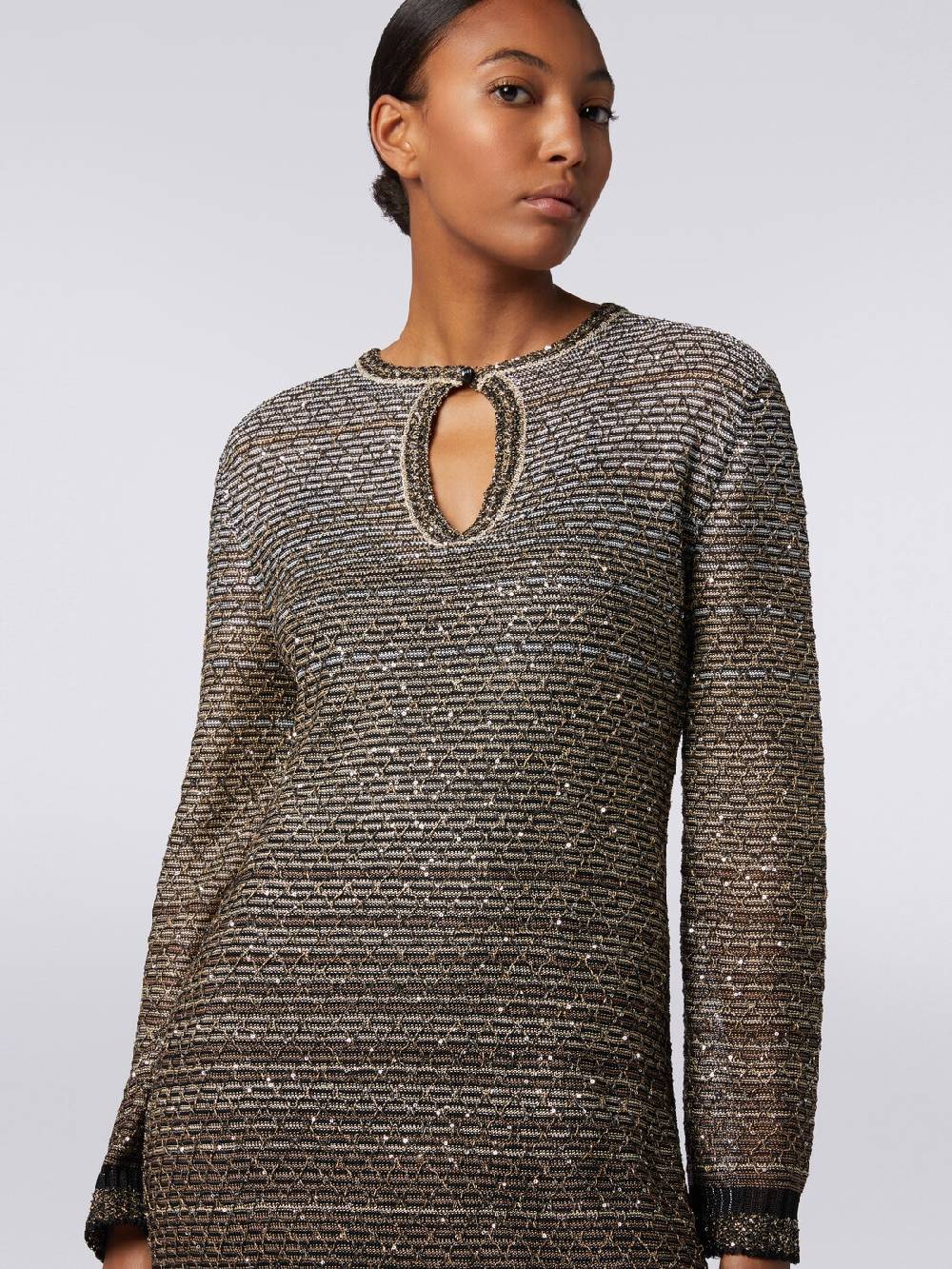 M Missoni Abito lungo in maglia dégradé con paillettes Negozio online di fabbrica