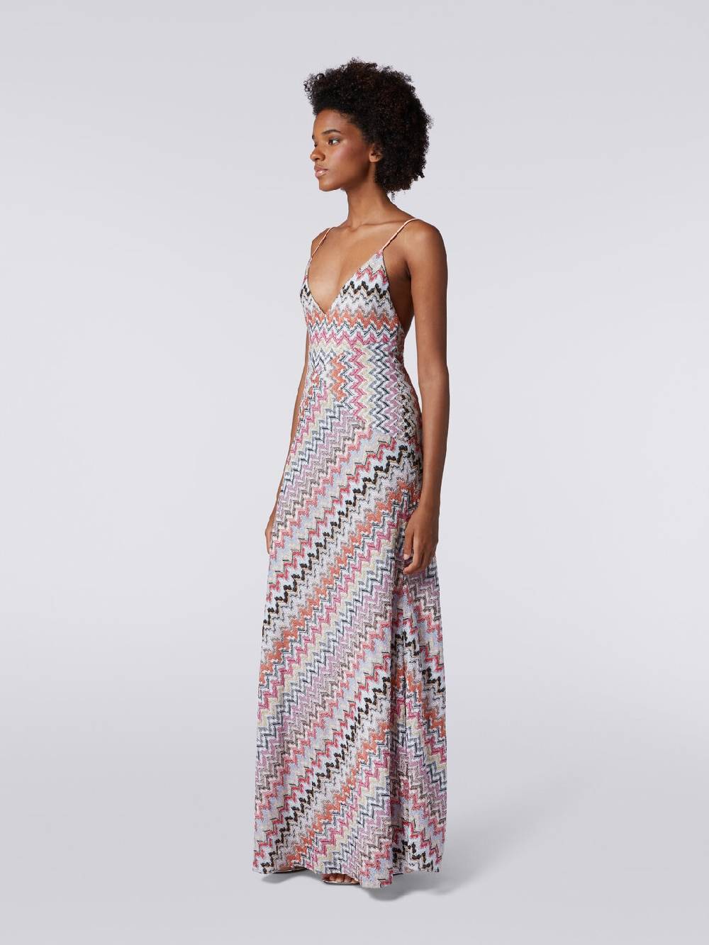 M Missoni Abito lungo in misto viscosa patchwork con lurex Prezzo di fabbrica