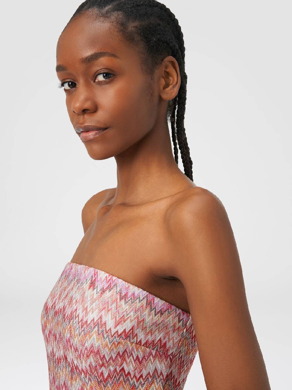 M Missoni Mini-abito in viscosa lamé chevron Offerta speciale