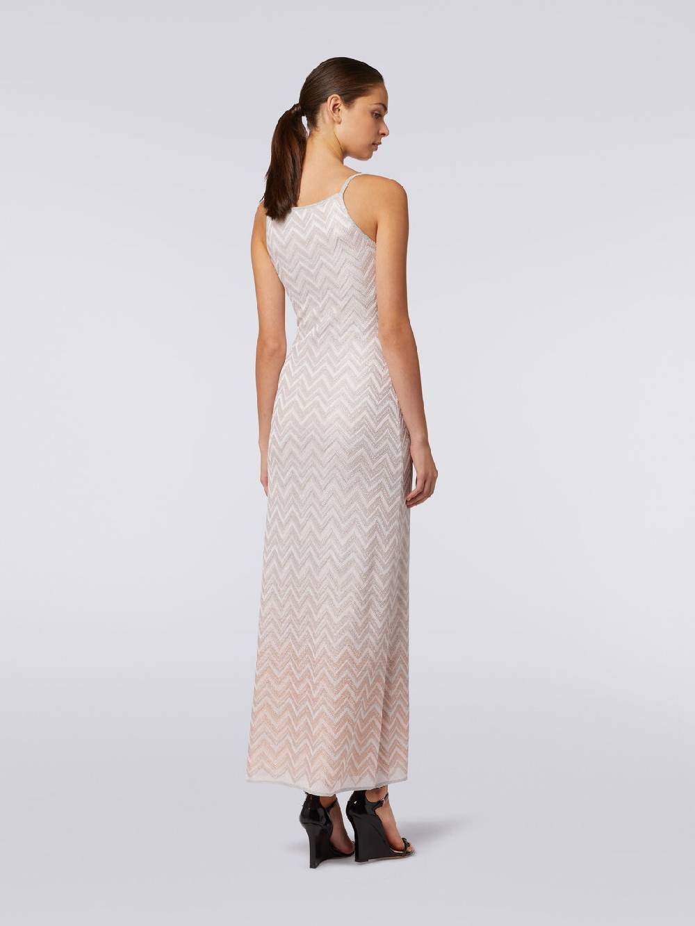 M Missoni Abito lungo senza maniche in viscosa lamé zig zag Grande vendita