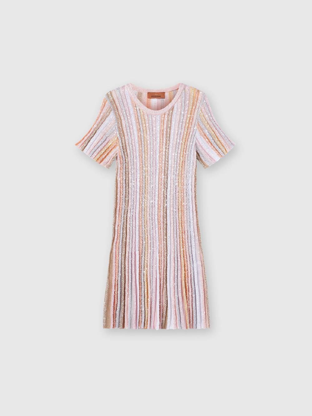 M Missoni Abito a maniche corte in maglia di viscosa plissée Offerta esclusiva