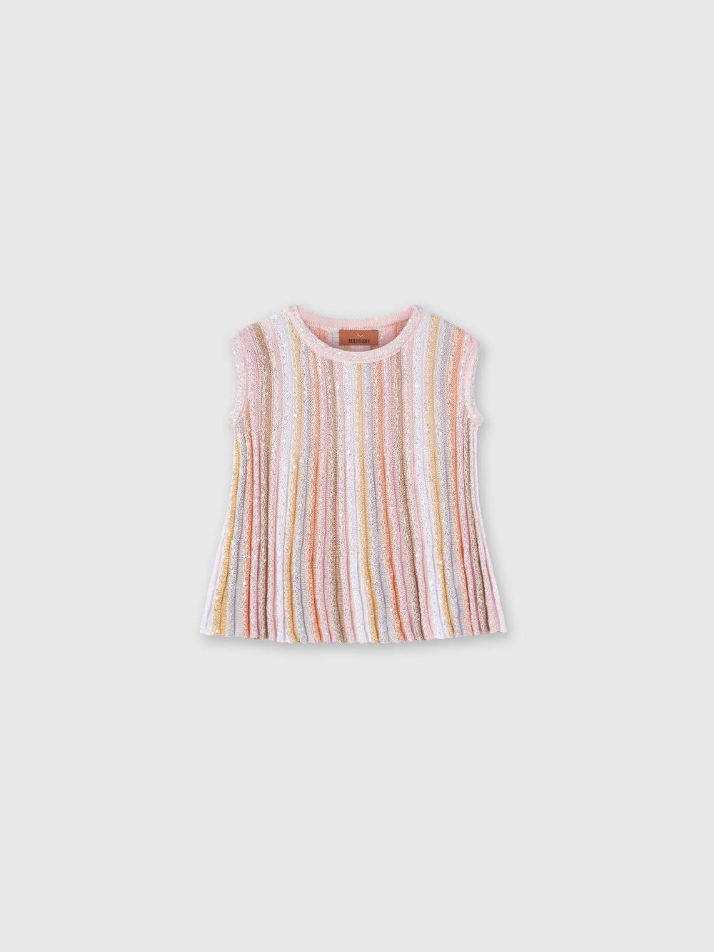 M Missoni Top senza maniche in maglia di viscosa plissée con paillettes Black Friday