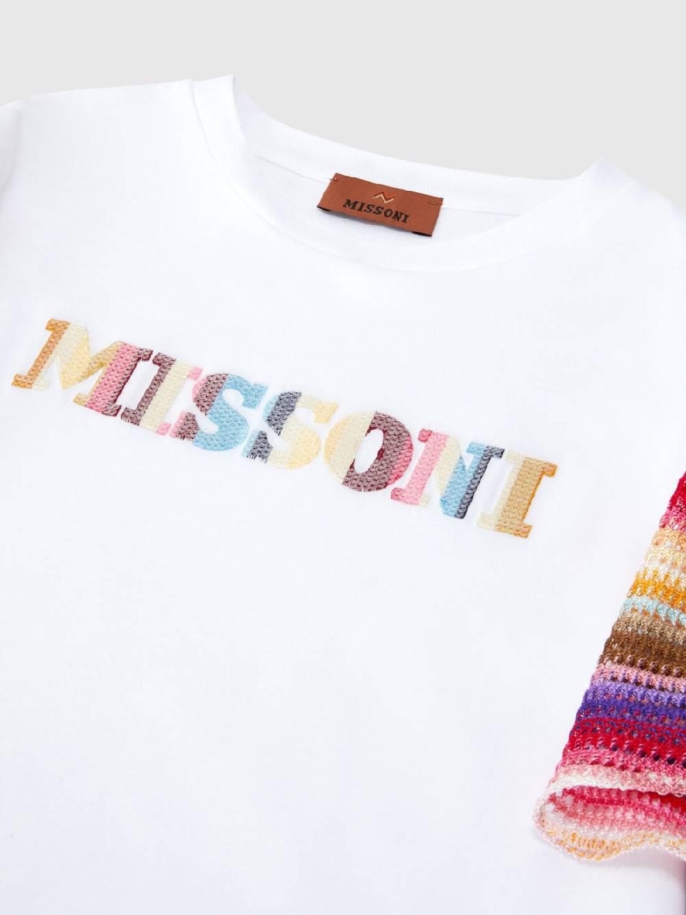 M Missoni Abito a maniche corte in jersey di cotone con scritta logo Offerta Giorno del Papà