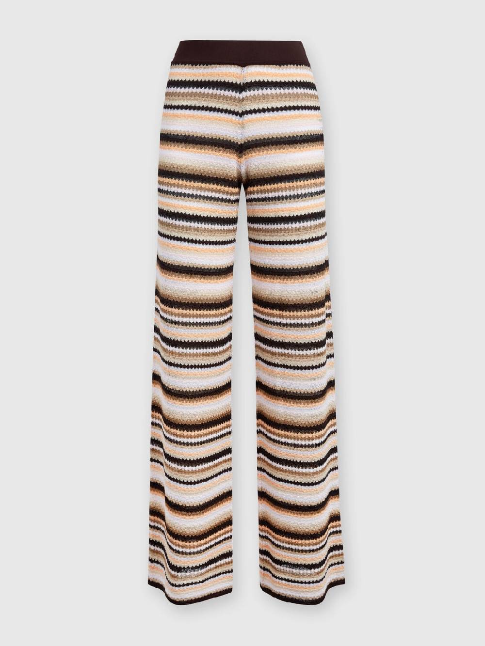 M Missoni Pantaloni dritti in maglia rigata di cotone e viscosa Smaltimento dello stoccaggio