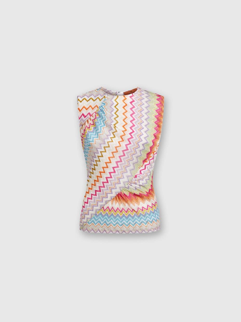 M Missoni Top in viscosa zig zag lamé con arricciature Offerta migliore