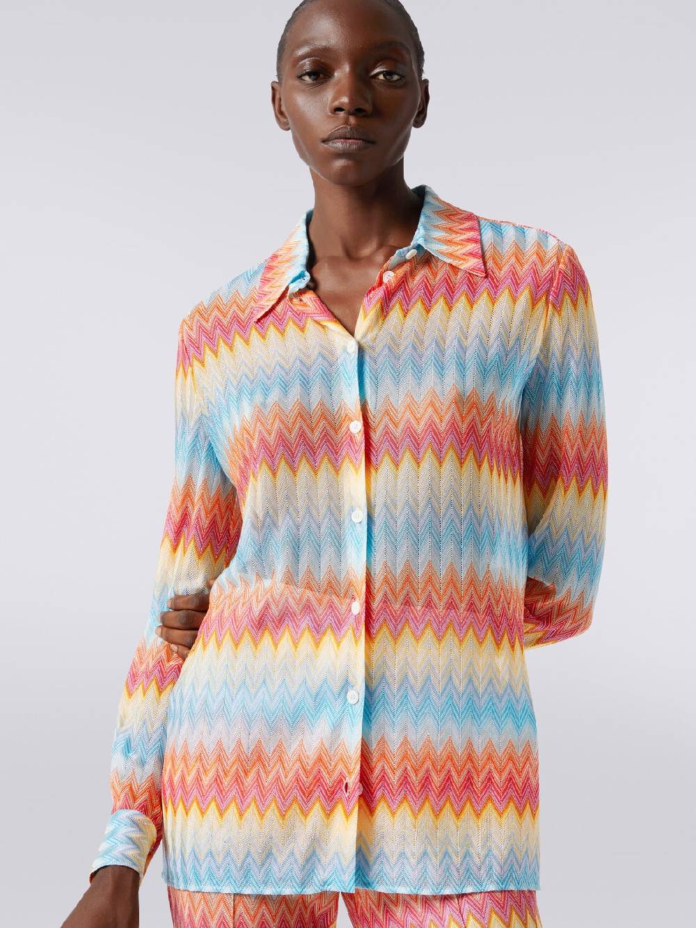M Missoni Camicia in maglia di viscosa chevron Latest fashion