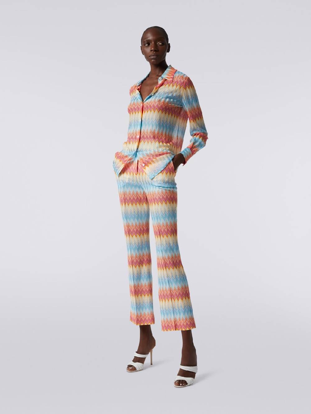M Missoni Pantaloni capri in viscosa chevron Online Outlet