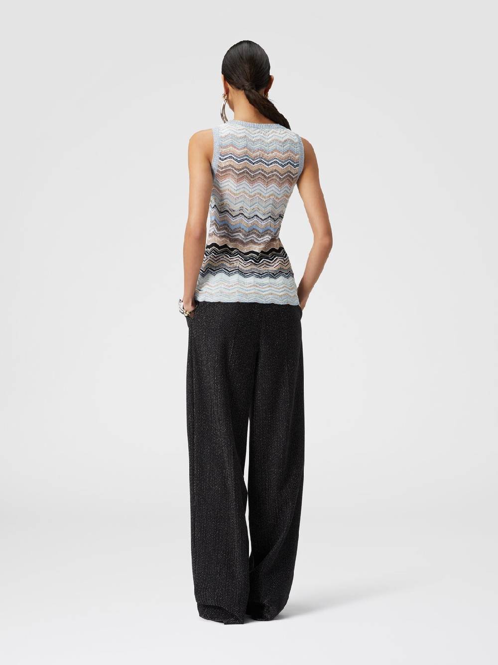 M Missoni Top in maglia chevron lamé con paillettes Offerta temporanea