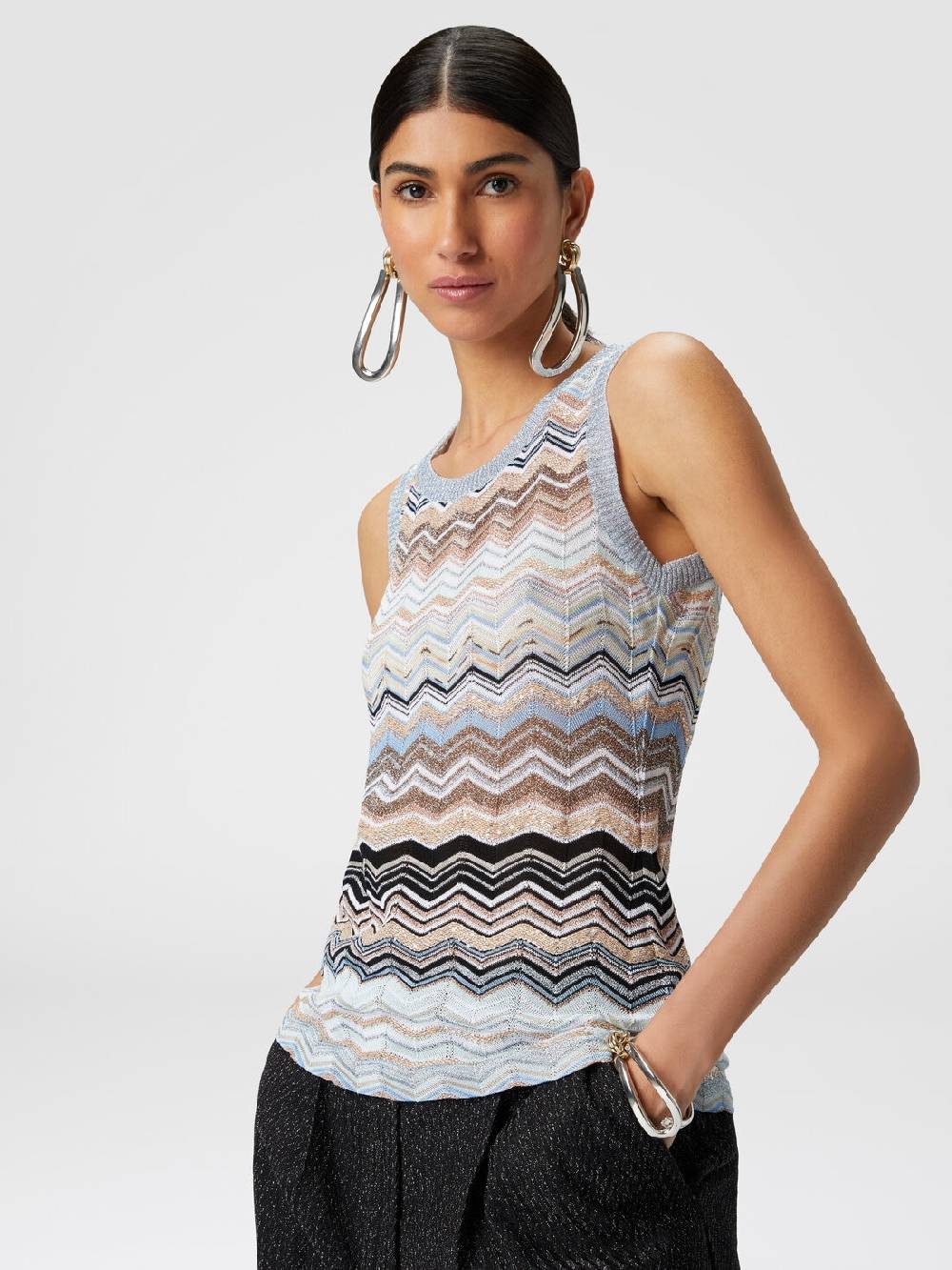 M Missoni Top in maglia chevron lamé con paillettes Offerta temporanea