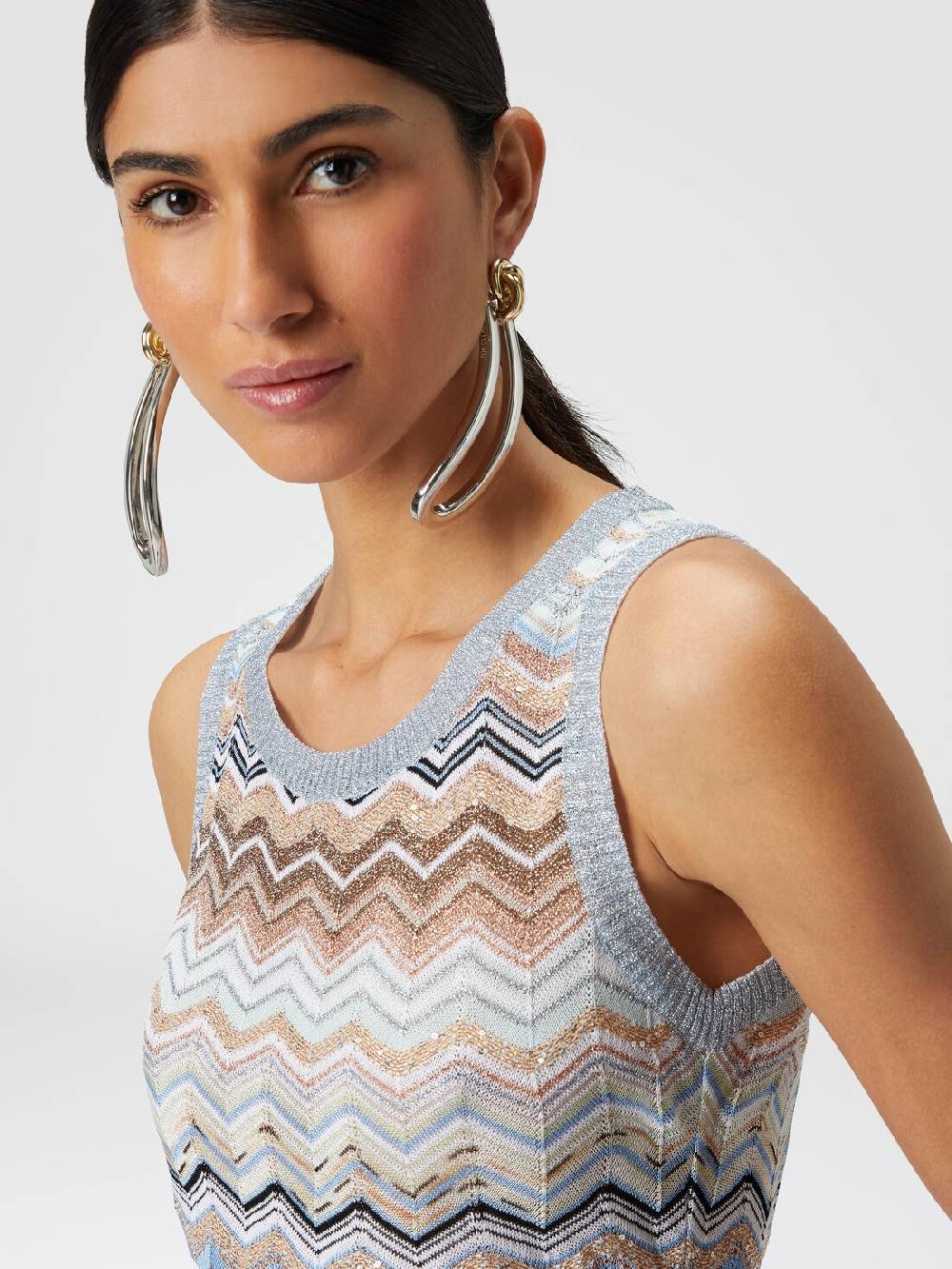 M Missoni Top in maglia chevron lamé con paillettes Offerta temporanea