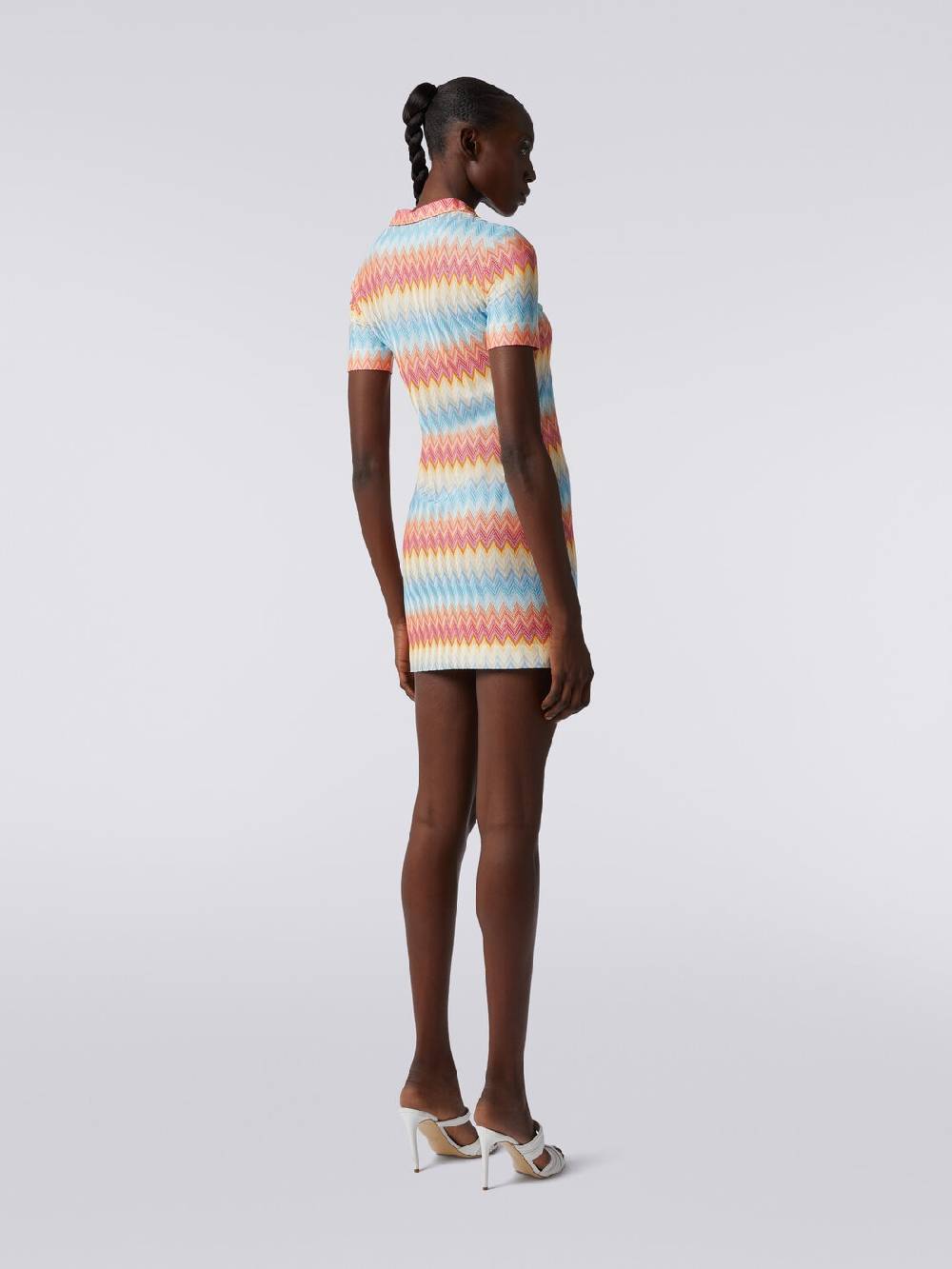 M Missoni Mini-abito modello polo in viscosa zig zag Grandi sconti