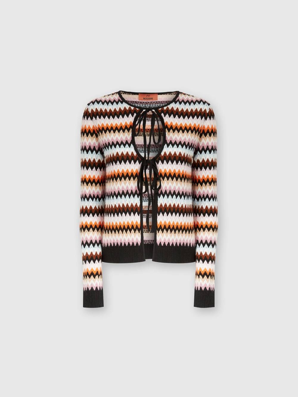 M Missoni Cardigan in lana zig zag con profili a contrasto Nuovi prodotti
