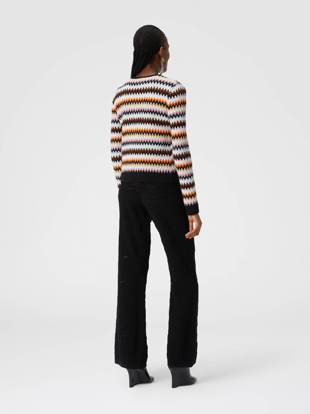M Missoni Cardigan in lana zig zag con profili a contrasto Nuovi prodotti